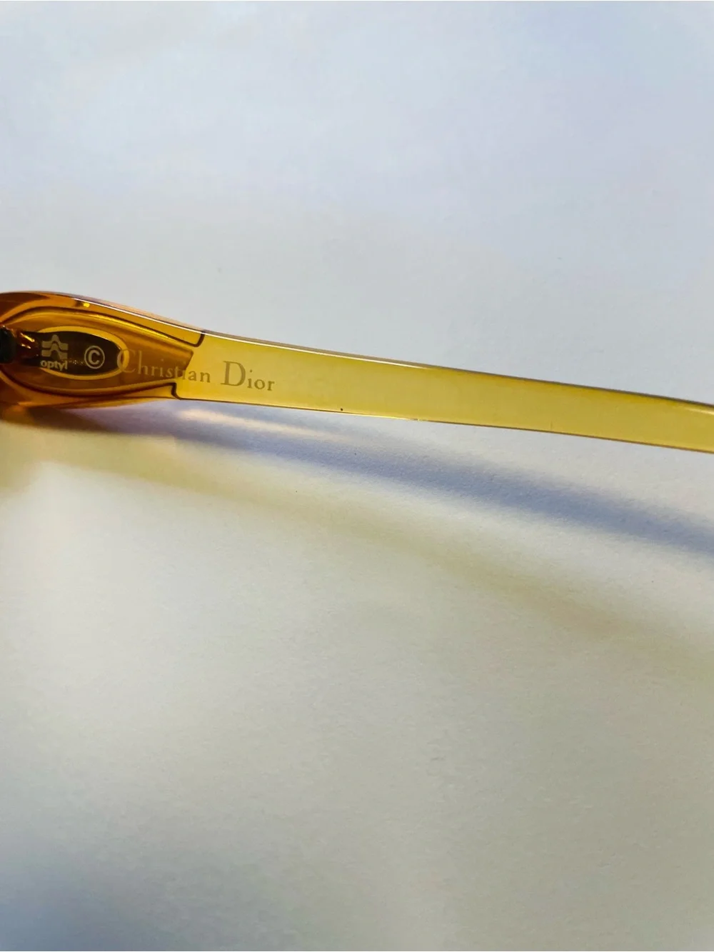 Vintage Dior Amber Yellow Oversized Round Women's Sunglasses